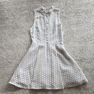 Alice + Olivia Cream Heart Pattern Mini Dress